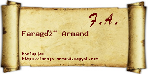 Faragó Armand névjegykártya
